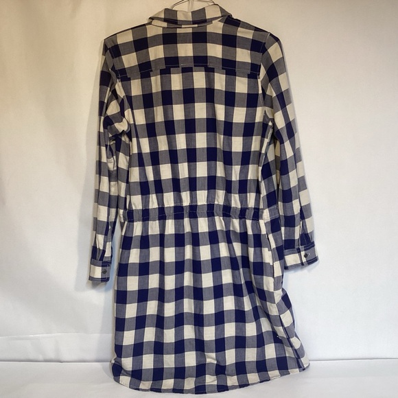 G.H. Bass Co Blue & White Checked Long Sleeve Shirt Dress Womens size medium - Picture 3 of 9
